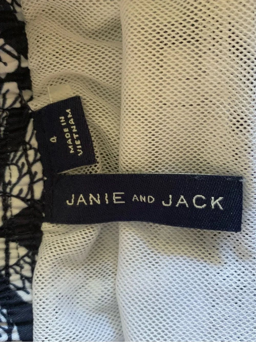 Janie and Jack Navy Shorts with White Fish Print